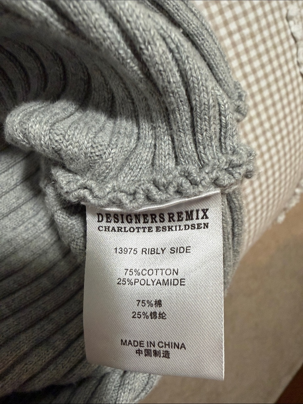 designers Remix Gray Ribbed cowl  Sweater - Picture 5 of 10